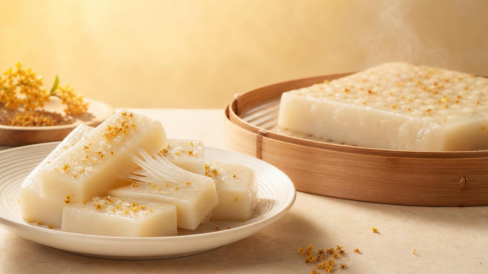 ما الذي يجعل قوام كعكة الأرز بالأسمنثوس طريًا ومطاطيًا بعد التبريد؟
