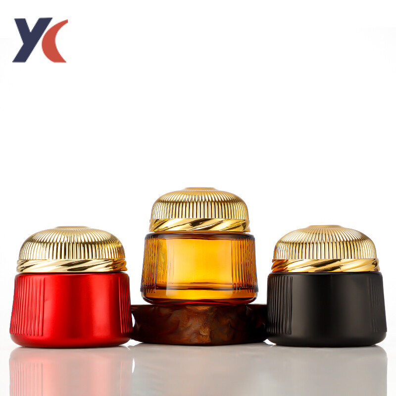 جرة كريمة زجاجية فارغة