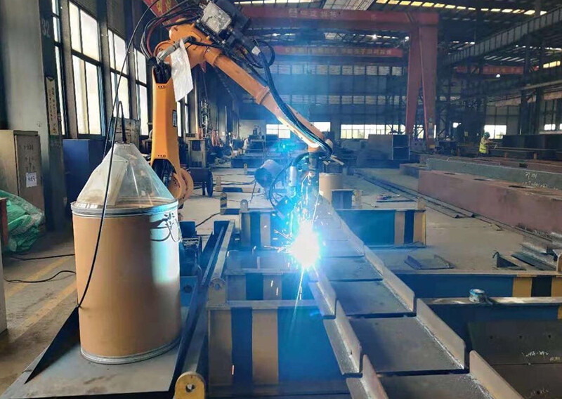 AI welding robot workstation 7 On site name: China Construction Steel Structure (Jiangsu) Co., Ltd