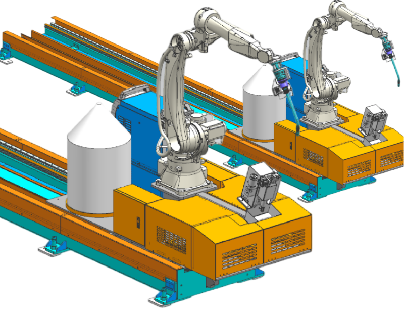 Ground rail AI welding robot