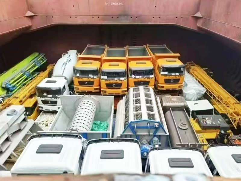 Four dump trucks bound for Sudan