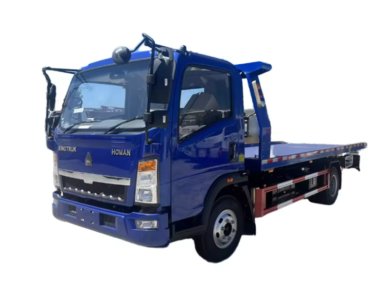 Howo 4x2 wrecker truck 8-15 tons with crane and winch rescue trailer