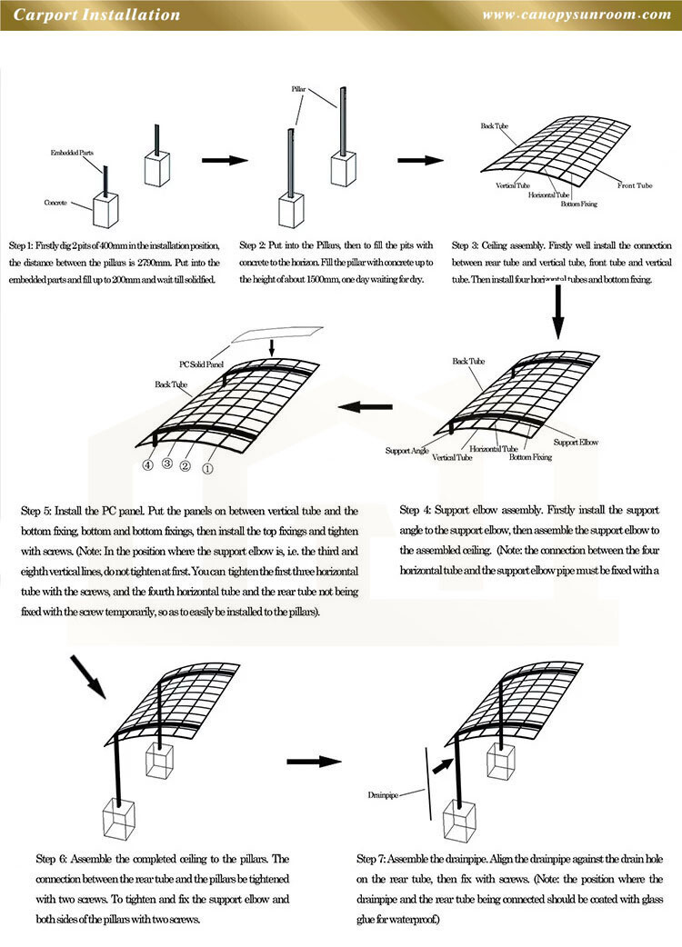 polycarbonate carport installation