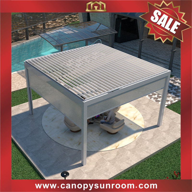Hot selling outdoor backyard aluminum louvered shutter roof pergola shelter