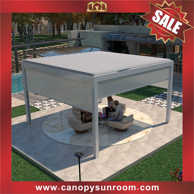 Hot selling outdoor backyard aluminum louvered shutter roof pergola shelter