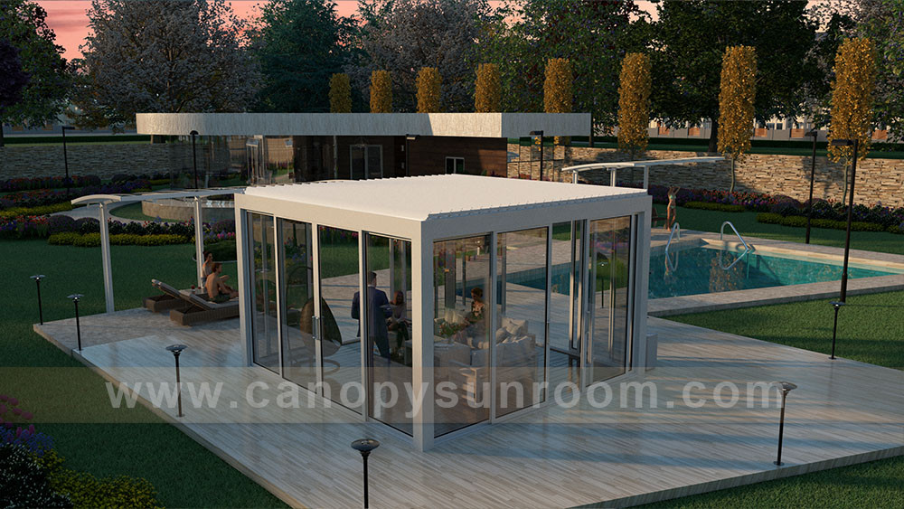 outdoor aluminum louvered pergola