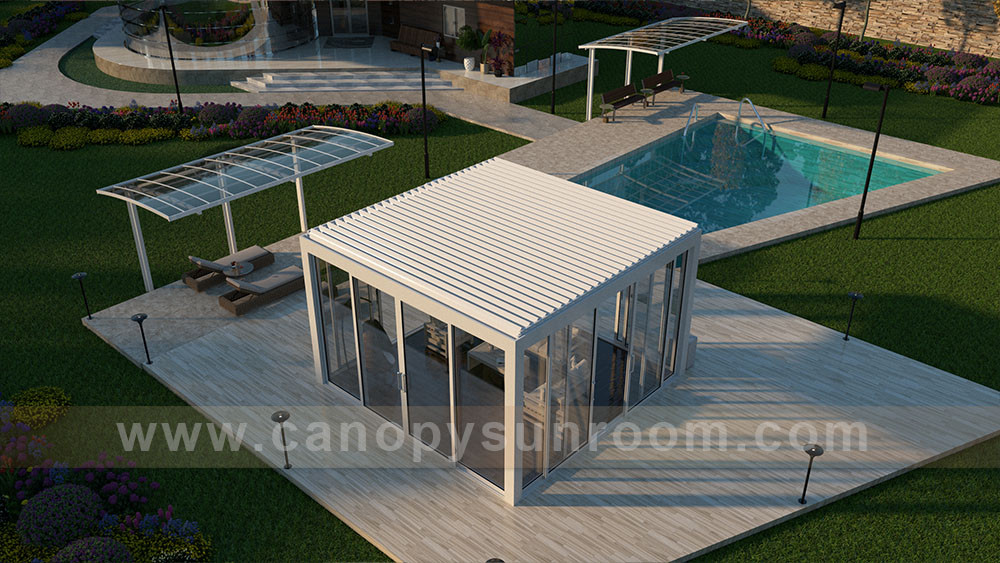 outdoor louvered shutter pergola