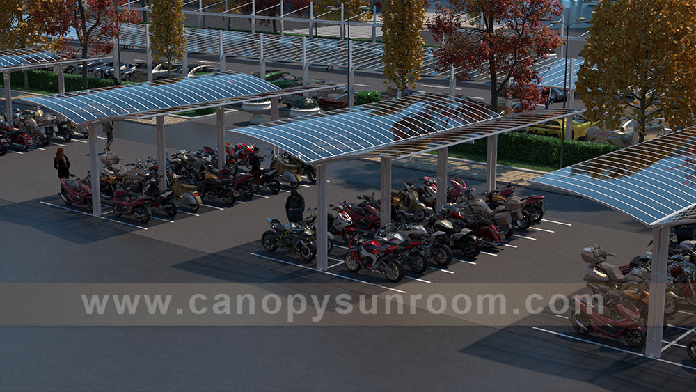 outdoor motorcycle bicycle parking shelter canopy