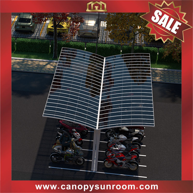 Outdoor public polycarbonate aluminum parking motorcycle bicycle shelter canopy for the projects