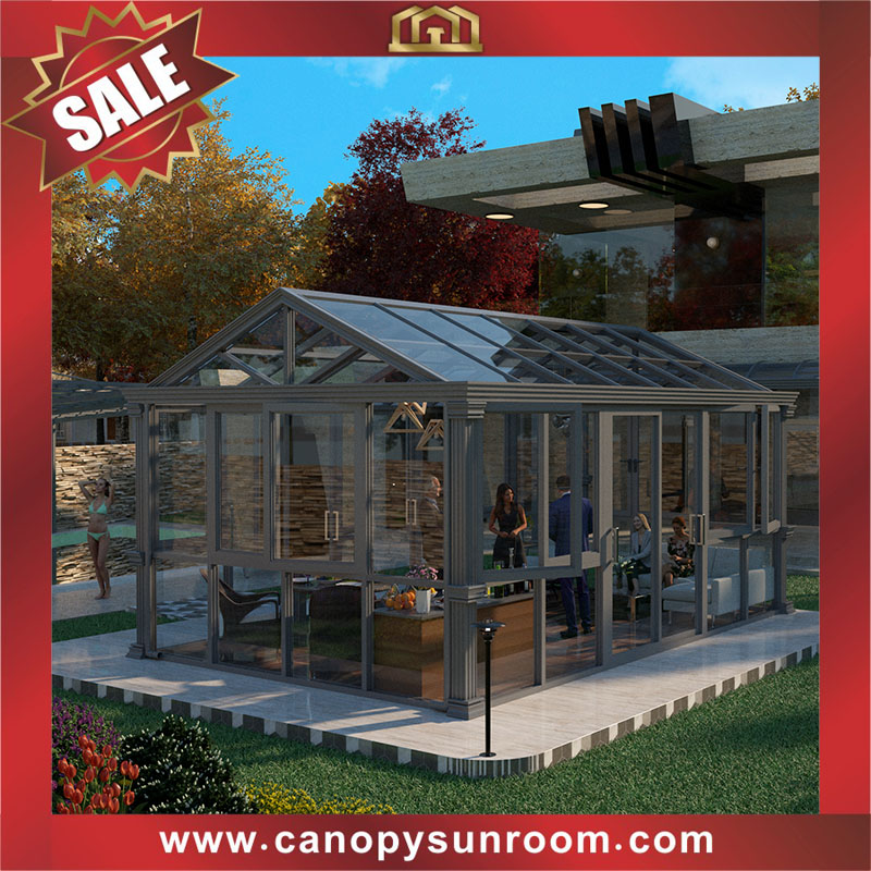 High quality outdoor backyard aluminum glass sunroom sun house enclouse cabin shed for sales