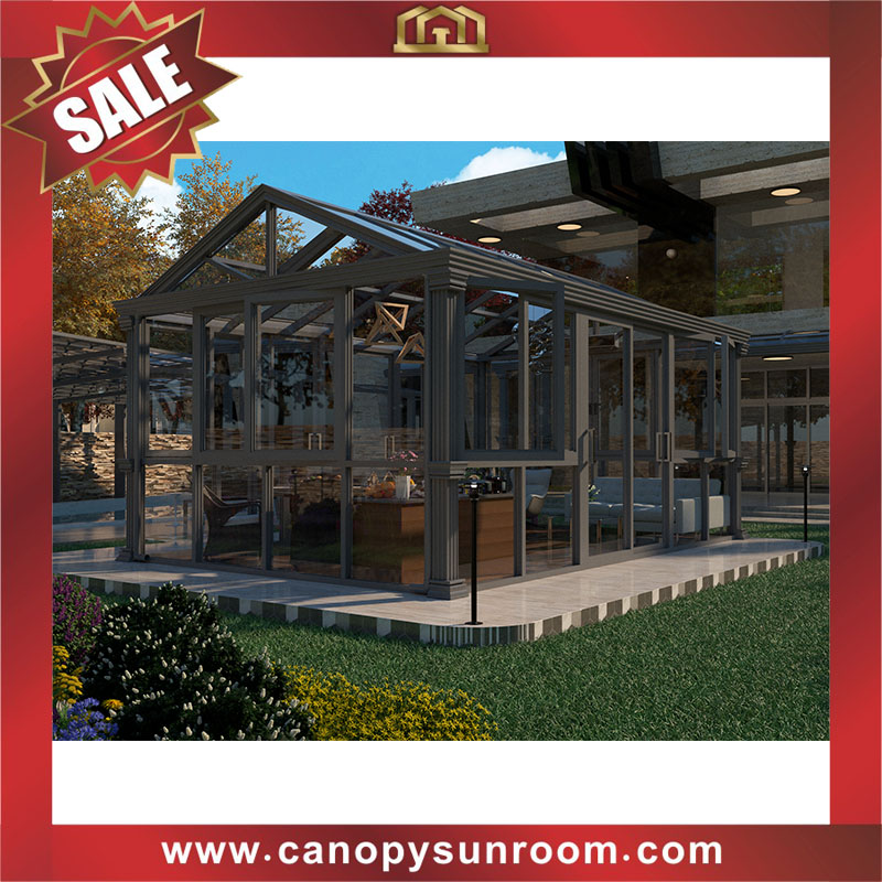 High quality outdoor backyard aluminum glass sunroom sun house enclouse cabin shed for sales