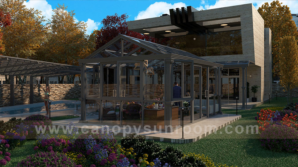 outdoor glass sunroom