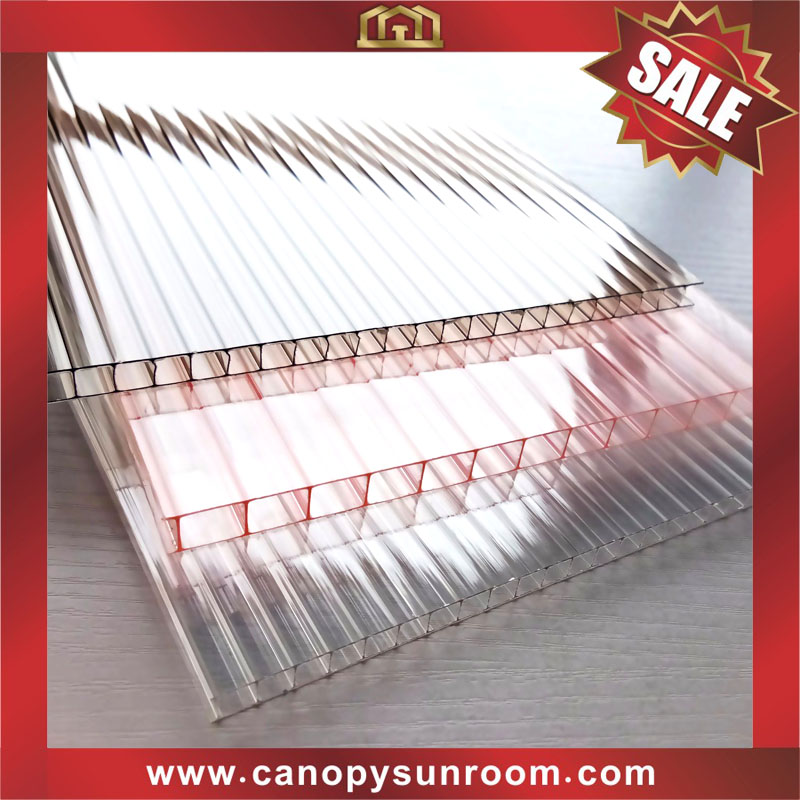 hollow twin multi two walls layers polycarbonate PC sun roofing sheet plate panel sunvisor for sale