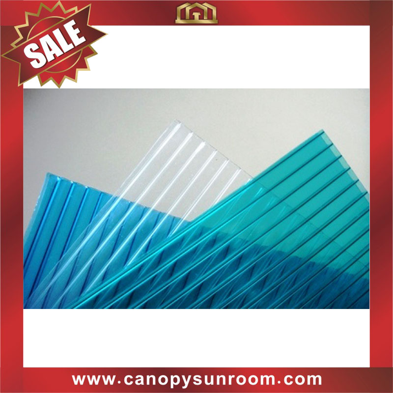 hollow twin multi two walls layers polycarbonate PC sun roofing sheet plate panel sunvisor for sale
