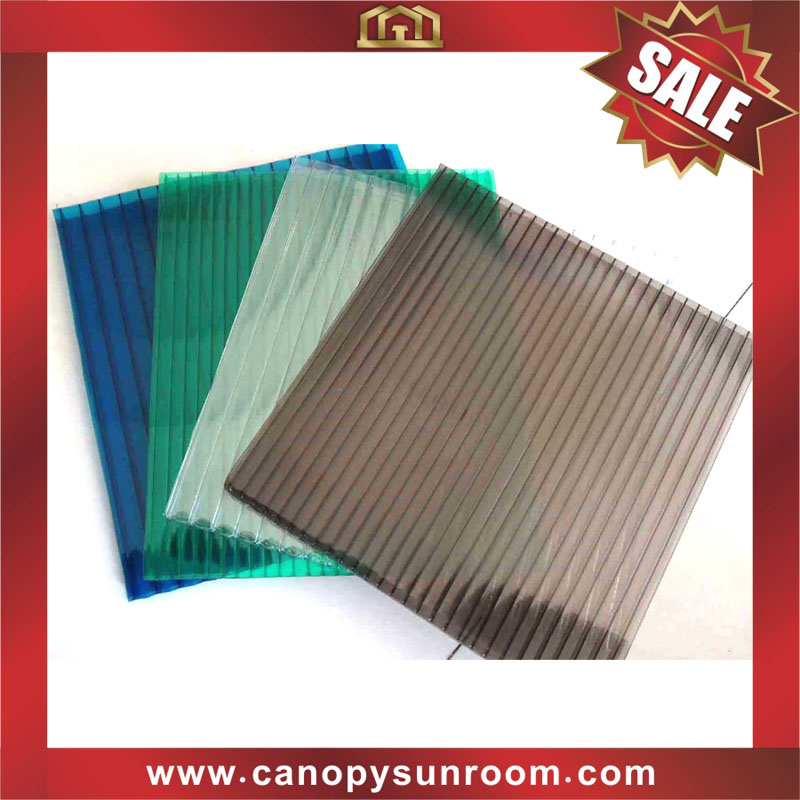 hollow twin multi two walls layers polycarbonate PC sun roofing sheet plate panel sunvisor for sale