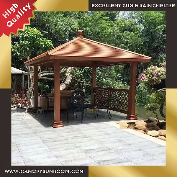 backyard aluminum wood look gazebo pavilion