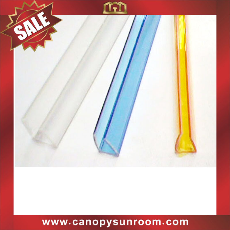 Polycarbonate PC U profile channel cap edge cover for polycarbonate sheet