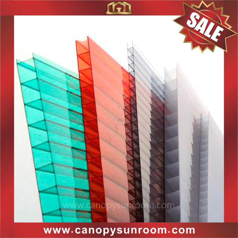 hot selling twin two walls layers hollow polycarbonate PC sun roofing sheet plate panel sunvisor 