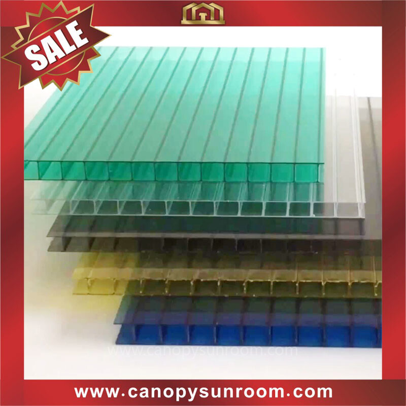 hot selling twin two walls layers hollow polycarbonate PC sun roofing sheet plate panel sunvisor 