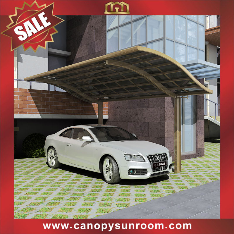 Outdoor backyard alu polycarbonate aluminum pc single parking carport car canopy shelter for sale