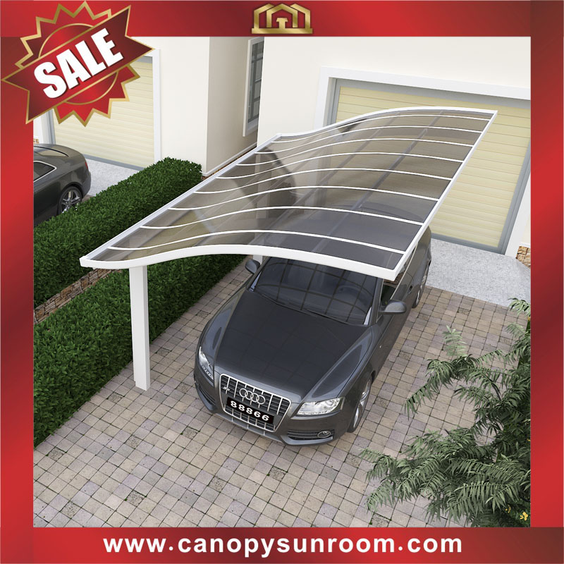 Outdoor backyard alu polycarbonate aluminum pc single parking carport car canopy shelter for sale