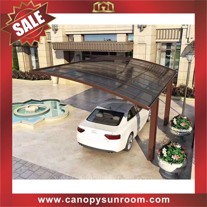 Outdoor backyard alu polycarbonate aluminum pc single parking carport car canopy shelter for sale