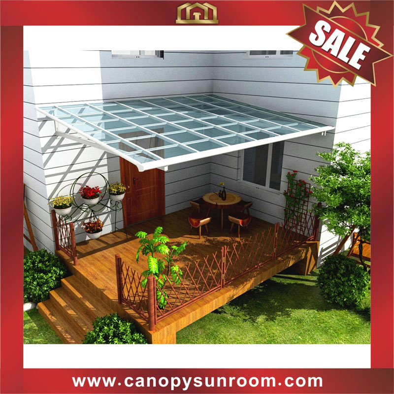 backyard patio terrace balcony polycarbonate flat roofing canopy awning canopies shelter with aluminum framework