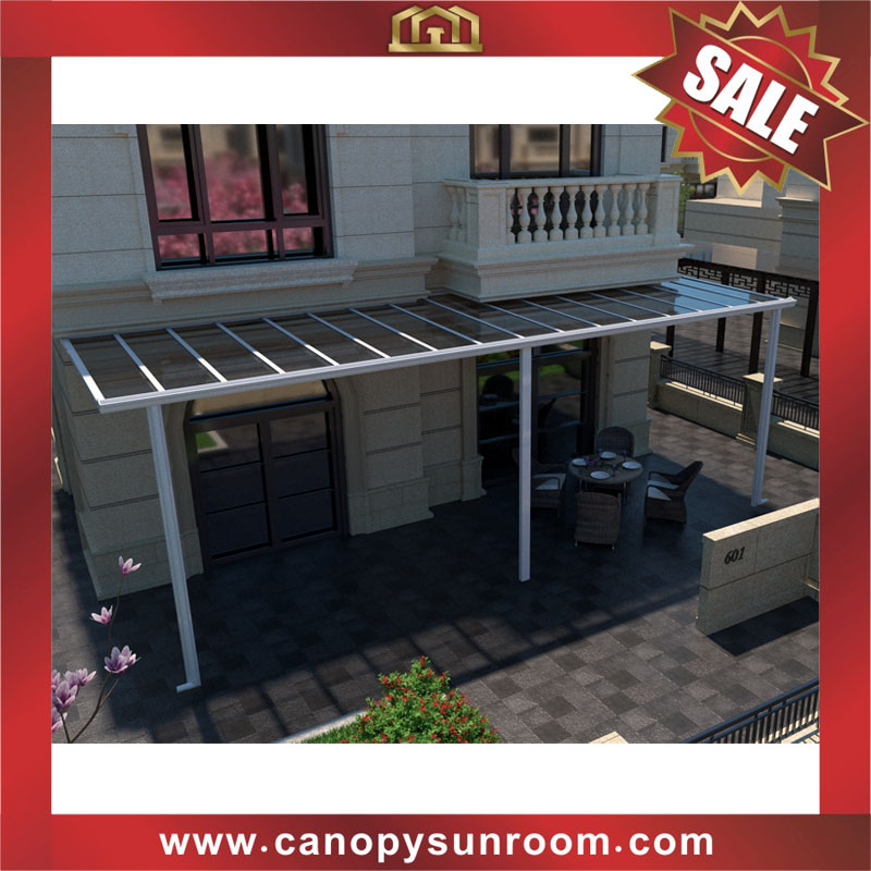 backyard patio terrace balcony polycarbonate aluminum flat roofing canopy awning canopies shelter for sale