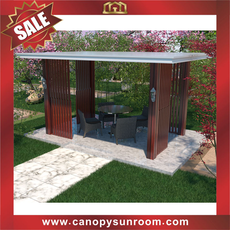 outdoor courtyard backyard aluminum wood look pavilion gazebo shelter for sale