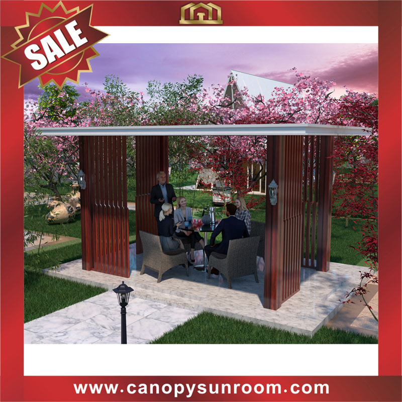 outdoor courtyard backyard aluminum wood look pavilion gazebo shelter for sale