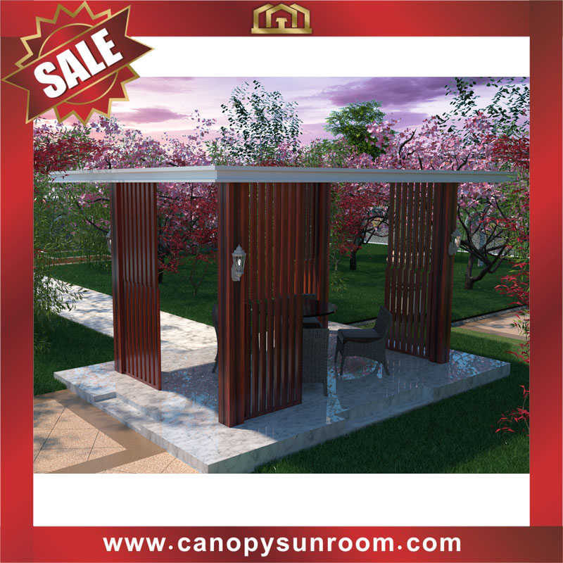 outdoor courtyard backyard aluminum wood look pavilion gazebo shelter for sale