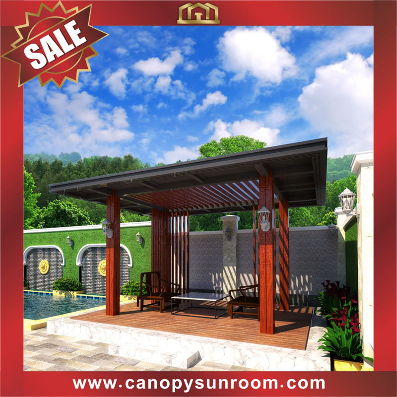 outdoor courtyard backyard aluminum wood look pavilion gazebo shelter for sale