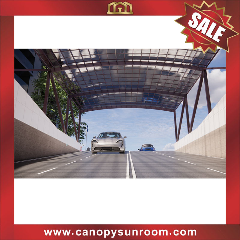 Outdoor walkway passage corridor polycarbonate aluminum pc canopy awning cover shelter for the projects