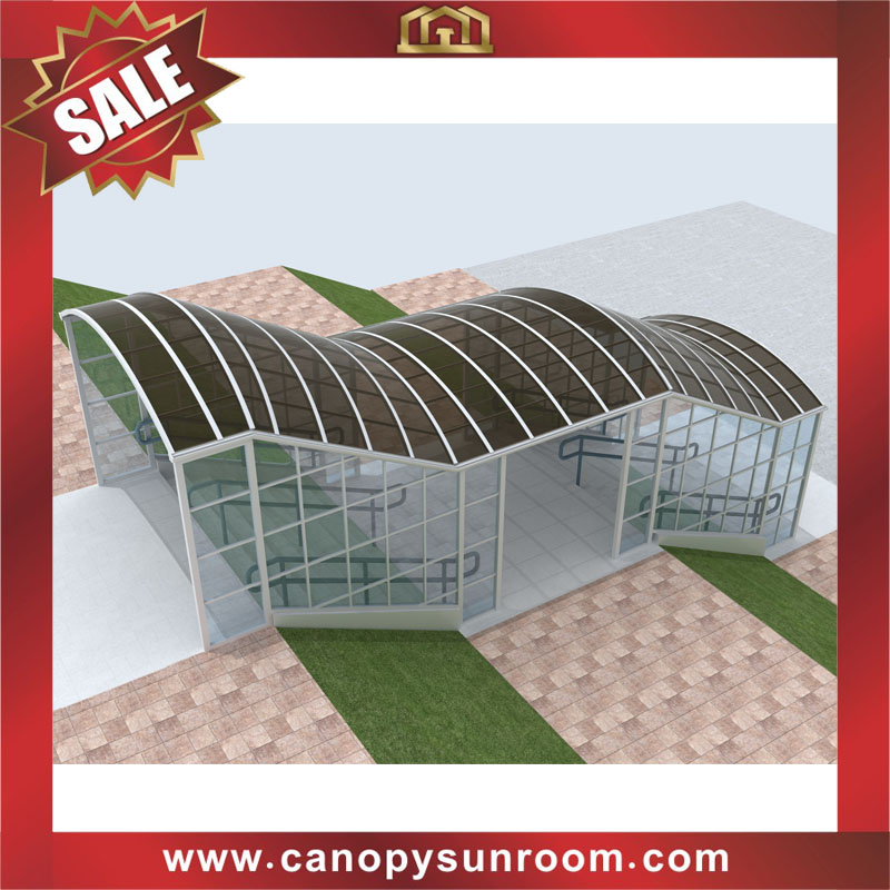 Outdoor walkway passage stair way corridor polycarbonate aluminum canopy awning cover shelter for the projects
