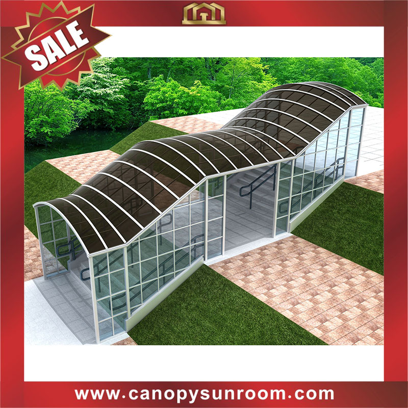 Outdoor walkway passage stair way corridor polycarbonate aluminum canopy awning cover shelter for the projects