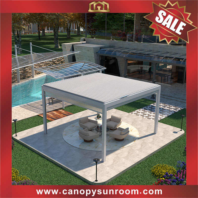 outdoor backyard aluminium louvered shutter roofing pergola shelter for sales