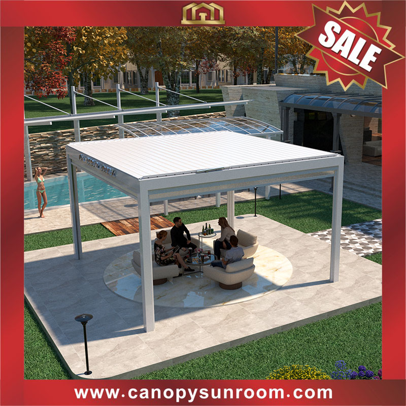 outdoor backyard aluminium louvered shutter roofing pergola shelter for sales