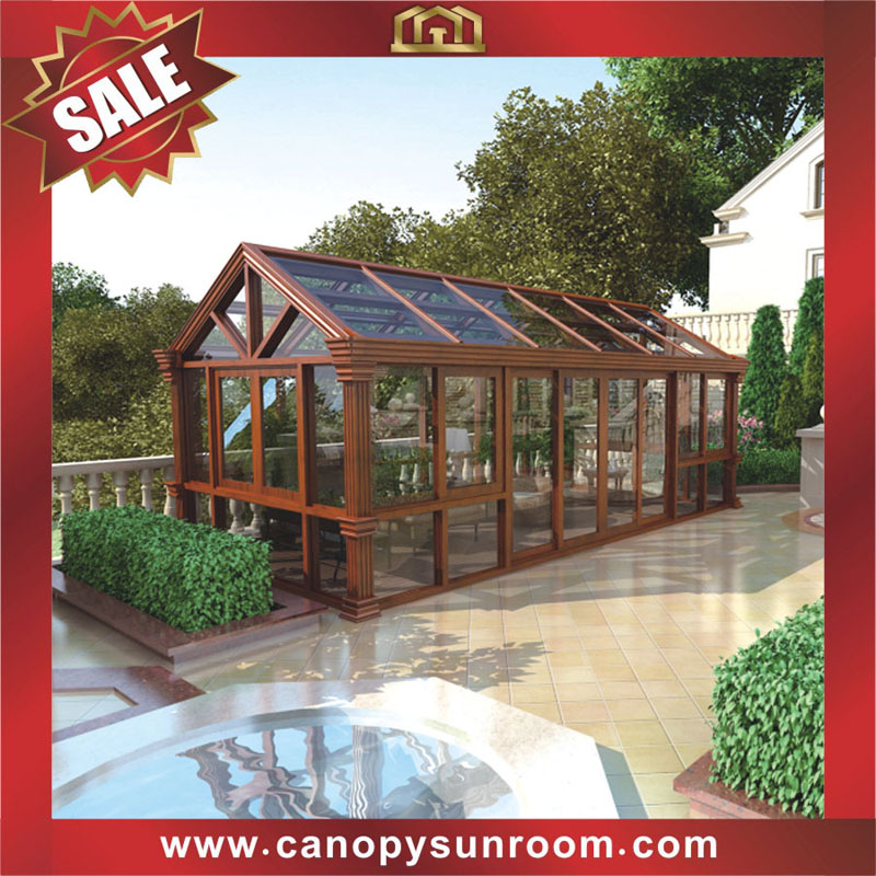 outdoor garden backyard sunroom sun house with tempered glass and aluminum framework