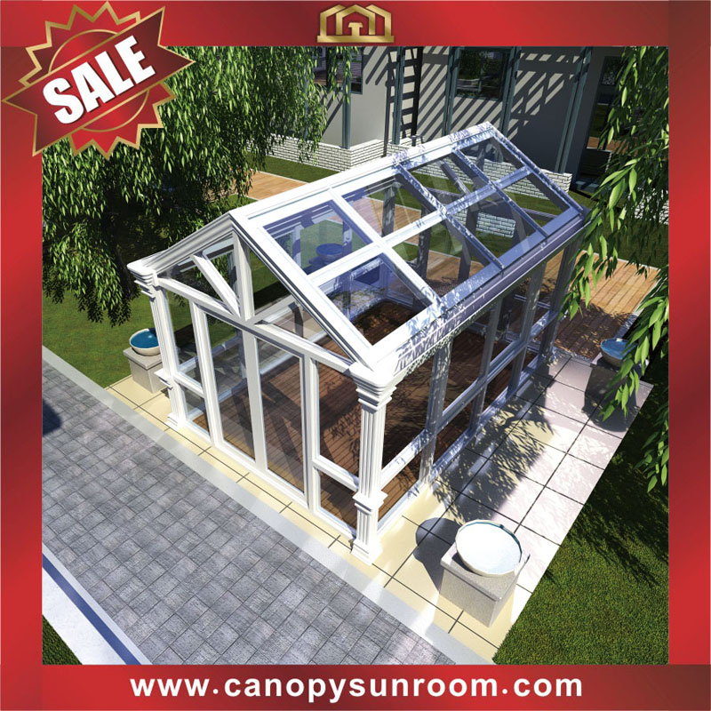 outdoor garden backyard sunroom sun house with tempered glass and aluminum framework