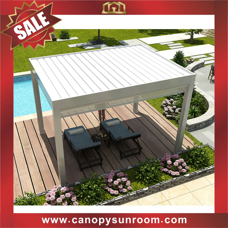 hot selling outdoor aluminum alu louvered shutter roof pergola shelter canopy