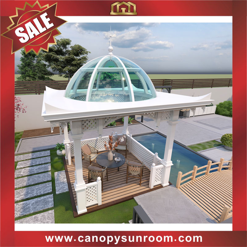 outdoor courtyard backyard aluminum pavilion gazebo rain shelter for sales