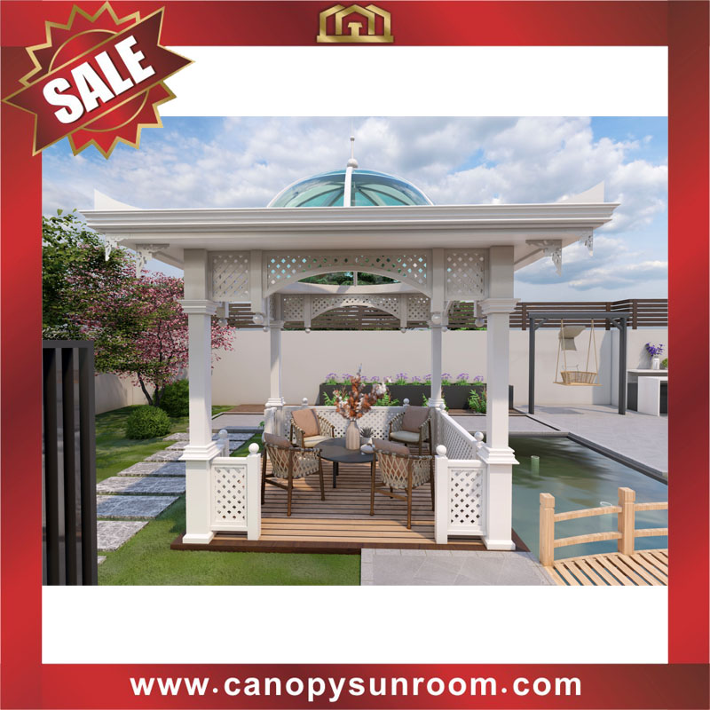 outdoor courtyard backyard aluminum pavilion gazebo rain shelter for sales