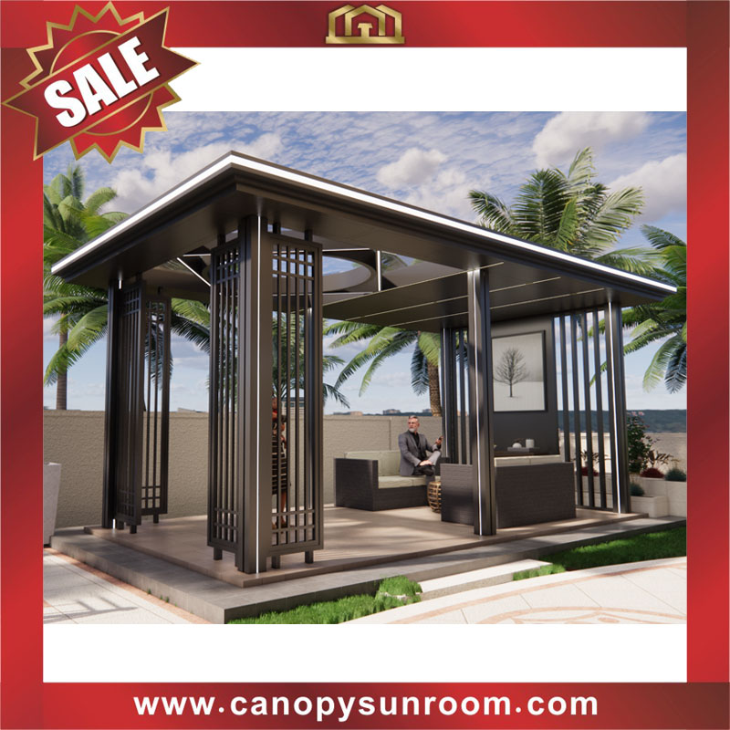 Excellent modern outdoor courtyard backyard aluminum aluminium alu shelter pavilion gazebo