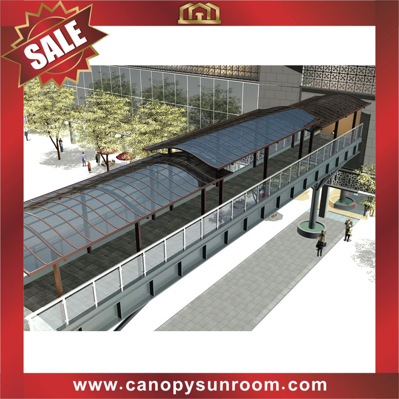 Outdoor walkway passage corridor polycarbonate PC aluminum alu cover shelter canopy awning 