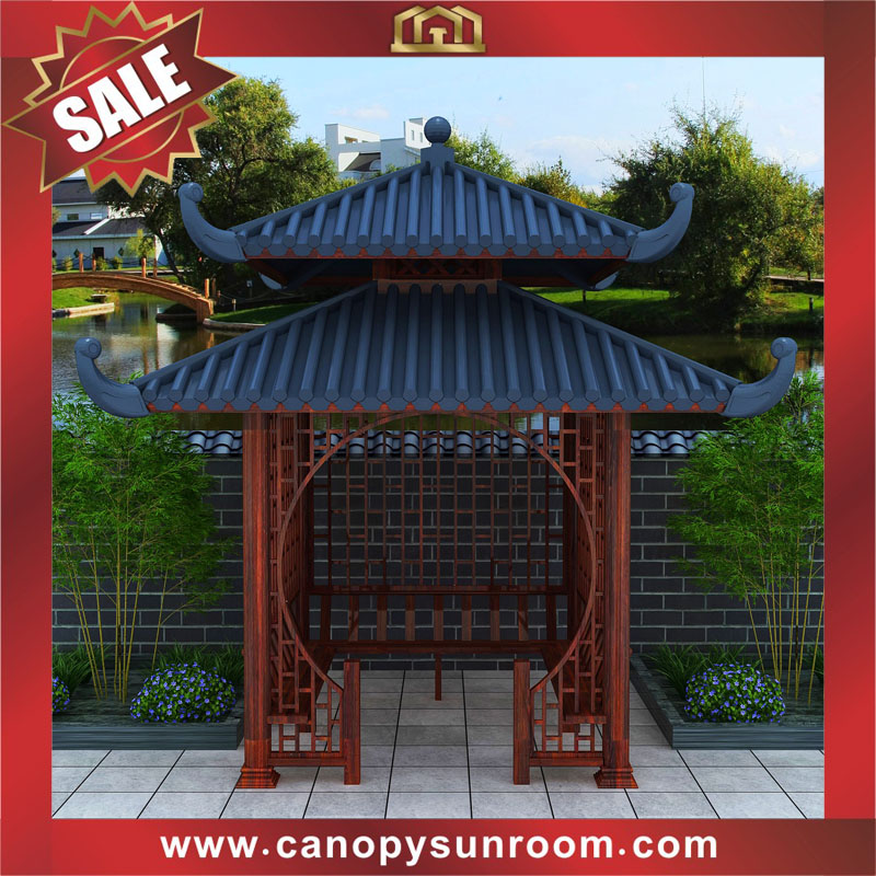 Courtyard backyard garden outdoor aluminum Chinese antique style pavilion gazebo canopy shelter for sale