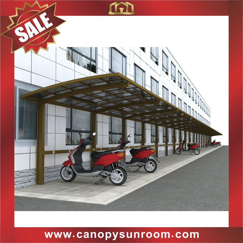 Outdoor public polycarbonate aluminum parking bike bicycle shelter canopy awning 