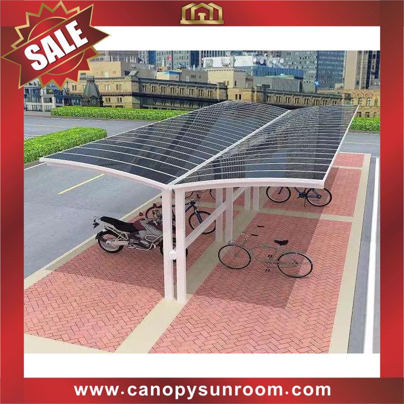 Public outdoor polycarbonate aluminum park bike bicycle motorcycle canopy awning shelter