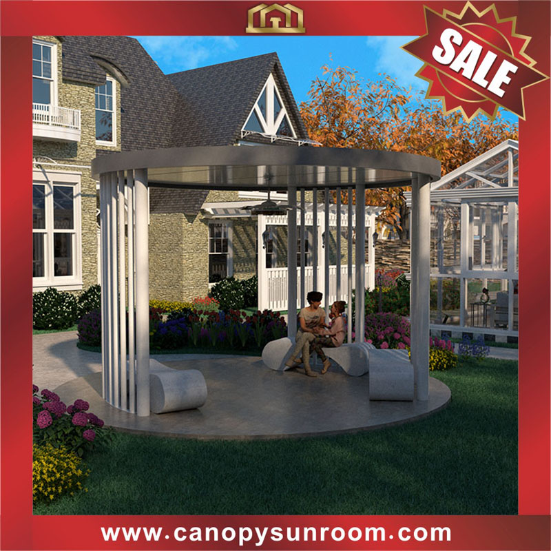 hot selling outdoor courtyard backyard modern new style aluminum rounded roofing pavilion gazebo shelter 