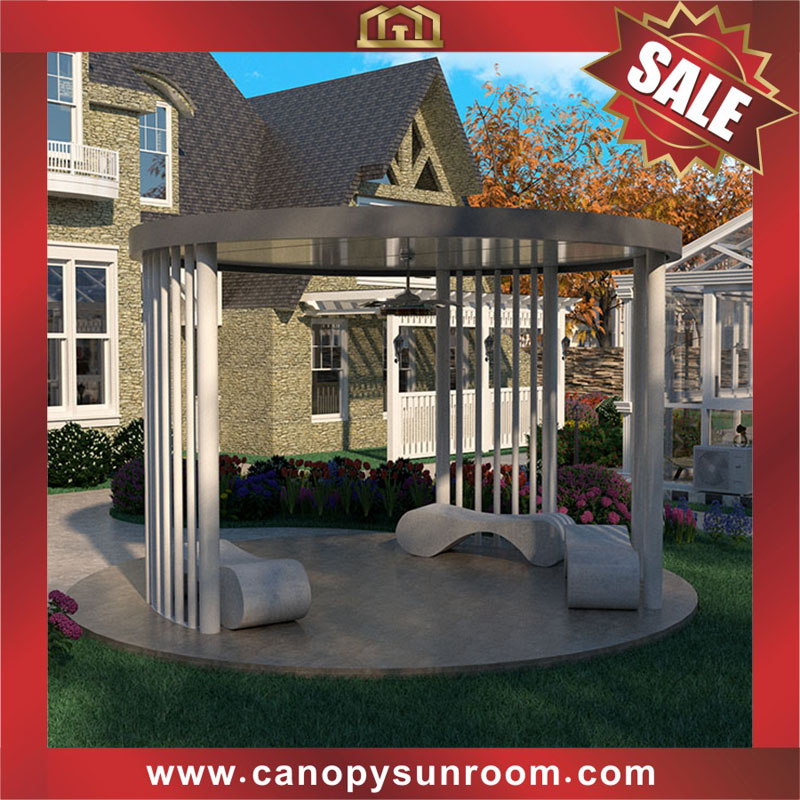 hot selling outdoor courtyard backyard modern new style aluminum rounded roofing pavilion gazebo shelter 