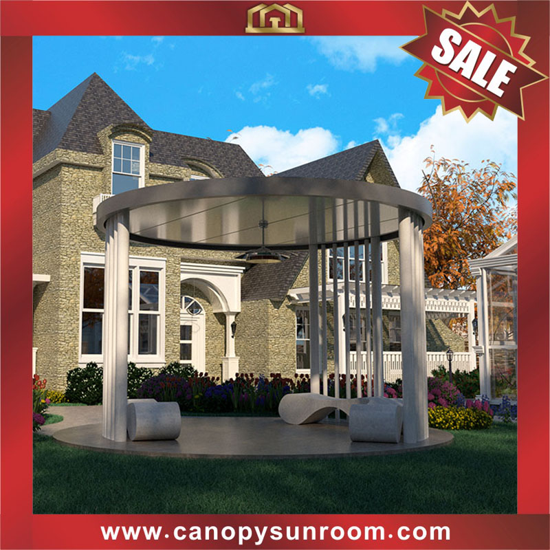 hot selling outdoor courtyard backyard modern new style aluminum rounded roofing pavilion gazebo shelter 